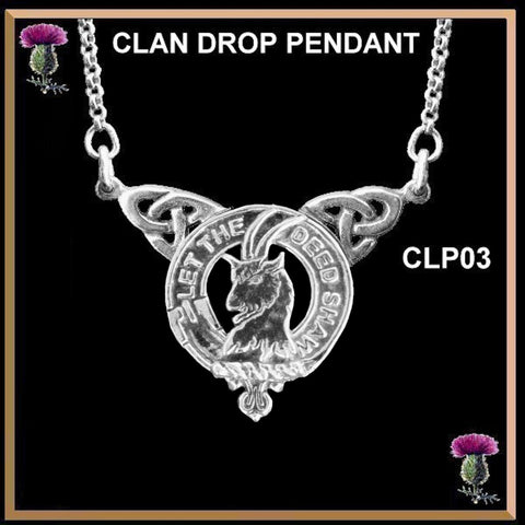 Fleming Clan Crest Double Drop Pendant ~ CLP03