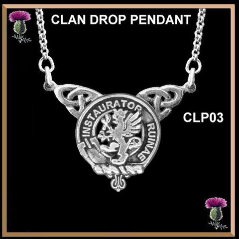 Forsyth Clan Crest Double Drop Pendant ~ CLP03