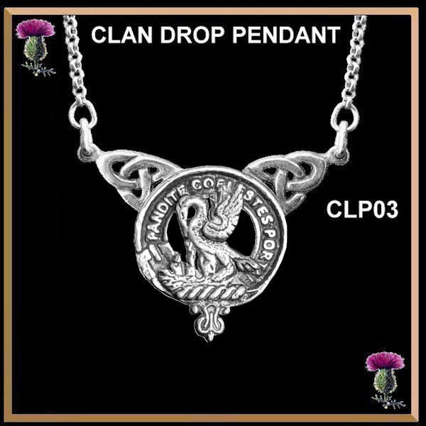 Gibson Clan Crest Double Drop Pendant ~ CLP03