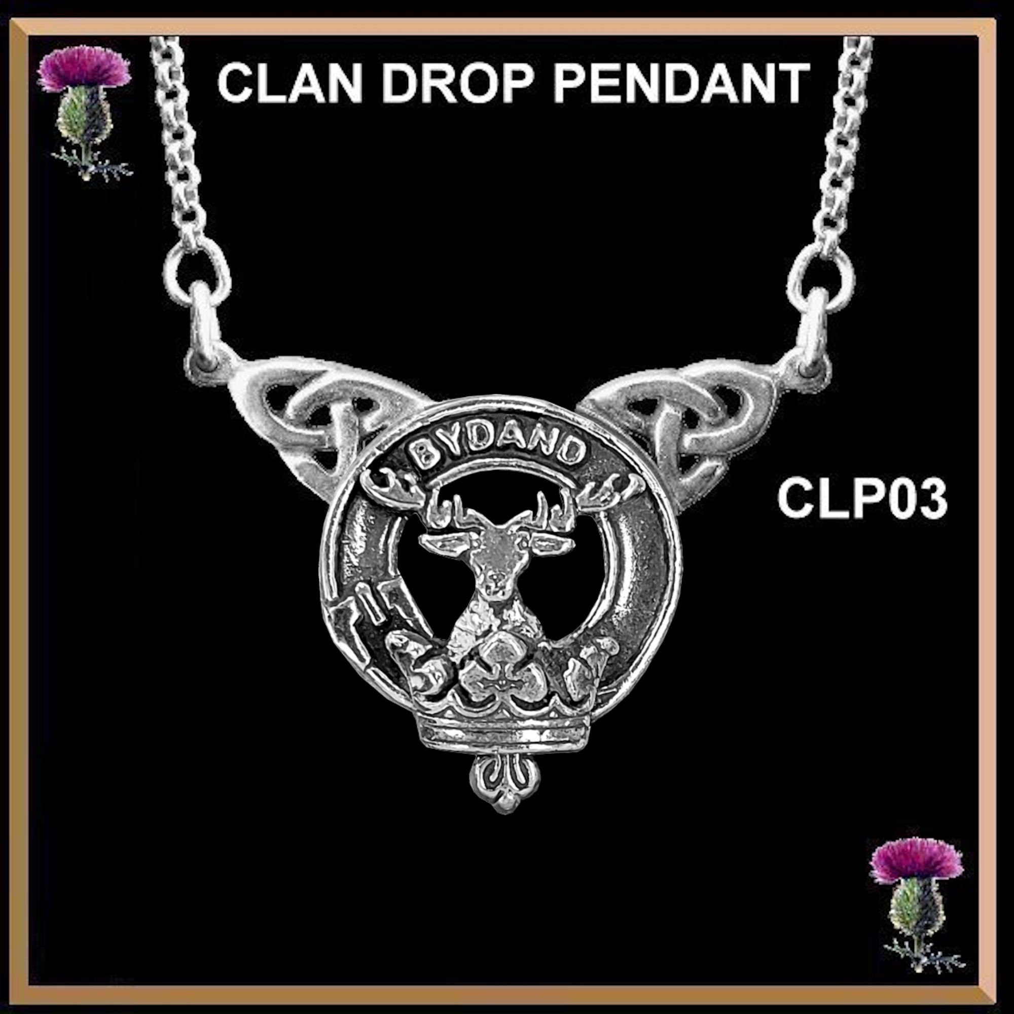 Gordon Clan Crest Double Drop Pendant ~ CLP03