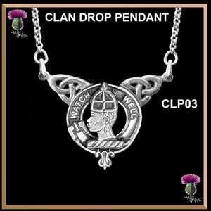Haliburton Clan Crest Double Drop Pendant ~ CLP03