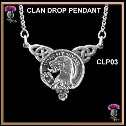 Hall Clan Crest Double Drop Pendant ~ CLP03