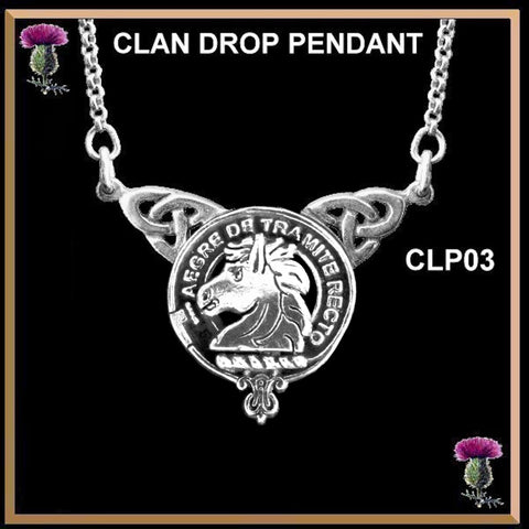 Horsburgh Clan Crest Double Drop Pendant ~ CLP03