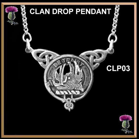 Innes Clan Crest Double Drop Pendant ~ CLP03