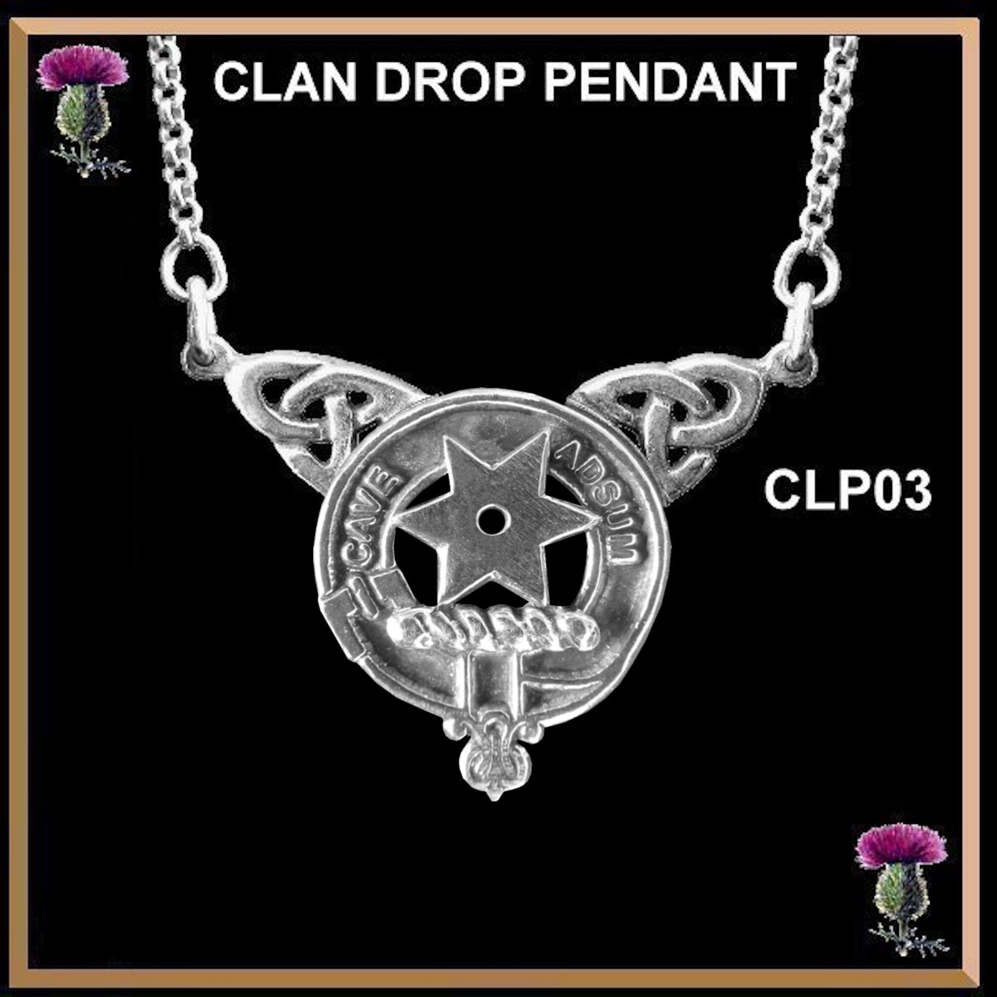 Jardine Clan Crest Double Drop Pendant ~ CLP03