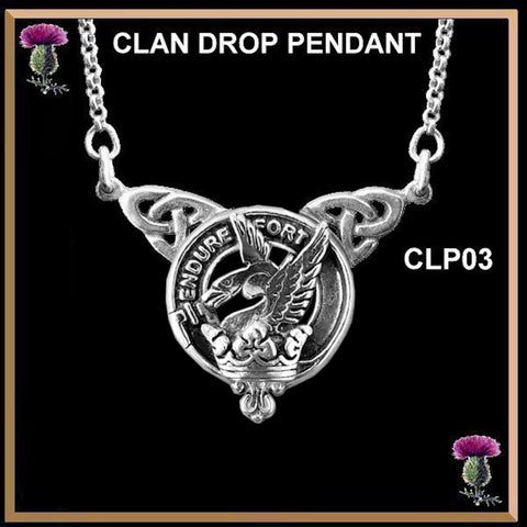 Lindsay Clan Crest Double Drop Pendant ~ CLP03