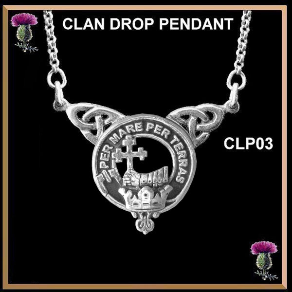 MacDonald Clan Crest Double Drop Pendant ~ CLP03