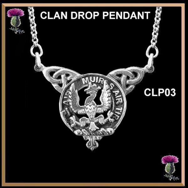 MacDonald Keppock Clan Crest Double Drop Pendant ~ CLP03