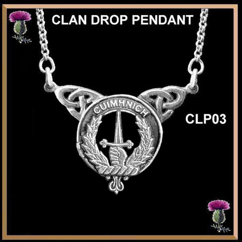 MacDonald Glencoe Clan Crest Double Drop Pendant ~ CLP03