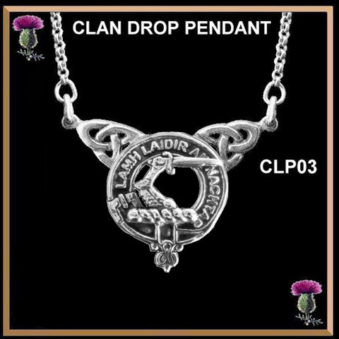 MacFadden Clan Crest Double Drop Pendant ~ CLP03