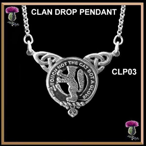 MacIntosh Clan Crest Double Drop Pendant ~ CLP03