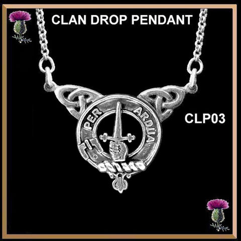 MacIntyre Clan Crest Double Drop Pendant ~ CLP03