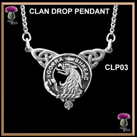MacNicol Clan Crest Double Drop Pendant ~ CLP03