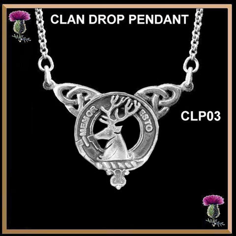 MacPhail Clan Crest Double Drop Pendant ~ CLP03