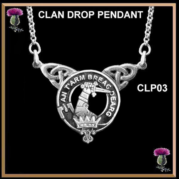 MacQuarrie Clan Crest Double Drop Pendant ~ CLP03