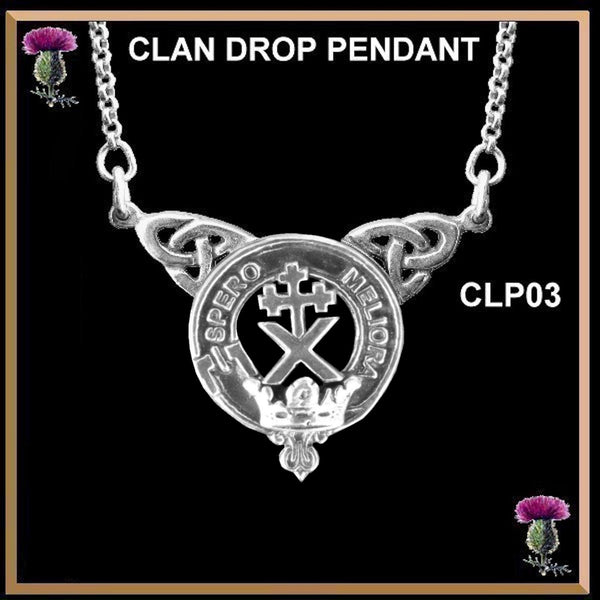 Mofatt Clan Crest Double Drop Pendant ~ CLP03