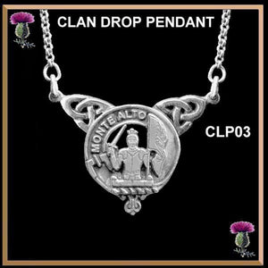 Mowatt Clan Crest Double Drop Pendant ~ CLP03
