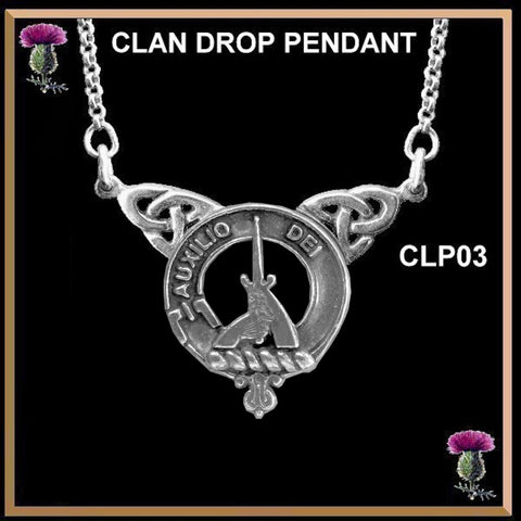 Muirhead Clan Crest Double Drop Pendant ~ CLP03