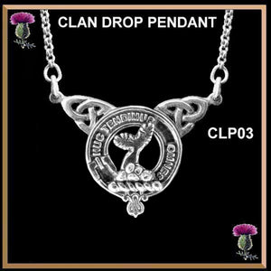 Patterson Clan Crest Double Drop Pendant ~ CLP03