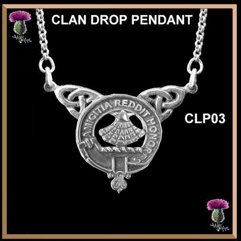 Pringle Clan Crest Double Drop Pendant ~ CLP03