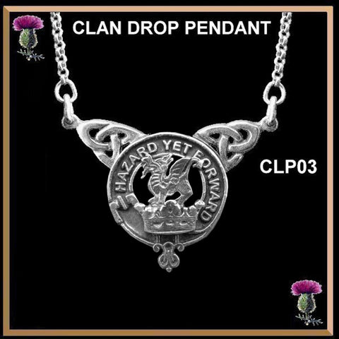 Seton Clan Crest Double Drop Pendant ~ CLP03