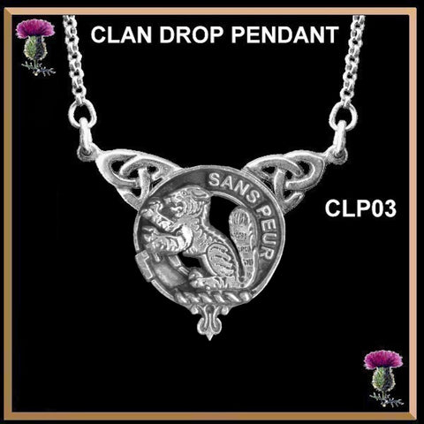 Sutherland Clan Crest Double Drop Pendant ~ CLP03