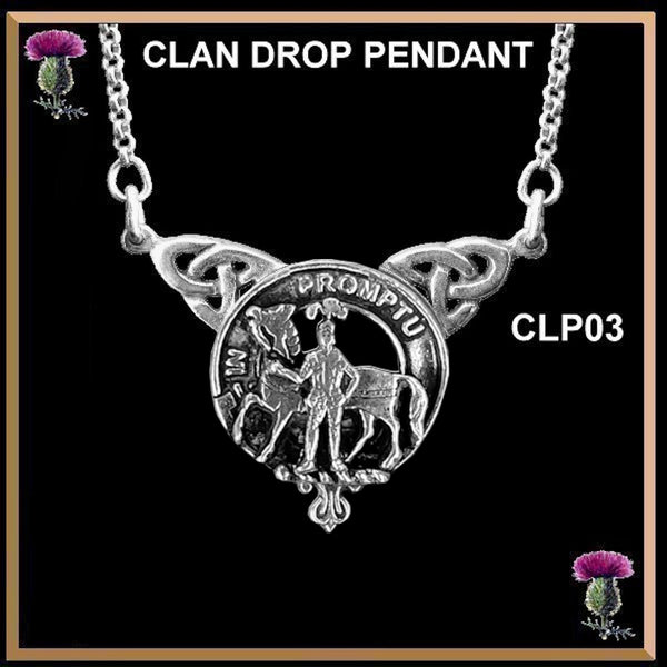 Trotter Clan Crest Double Drop Pendant ~ CLP03