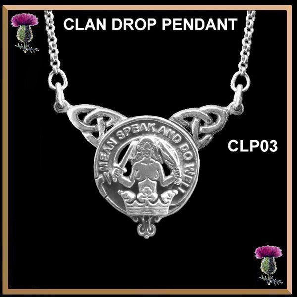 Urquhart Clan Crest Double Drop Pendant ~ CLP03