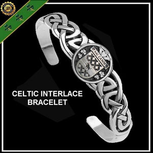 McCann Irish Coat of Arms Disk Cuff Bracelet - Sterling Silver