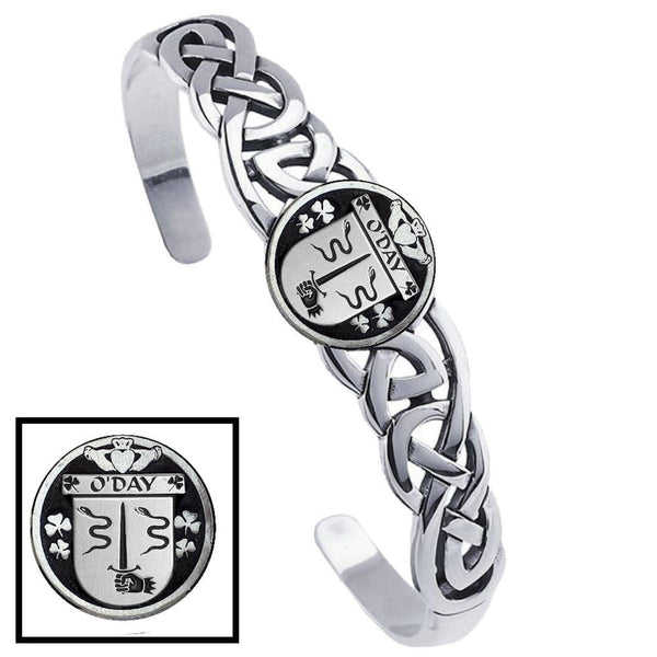 O'Day Irish Coat of Arms Disk Cuff Bracelet - Sterling Silver