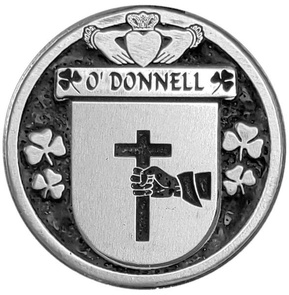 O'Donnell Irish Coat of Arms Disk Cuff Bracelet - Sterling Silver