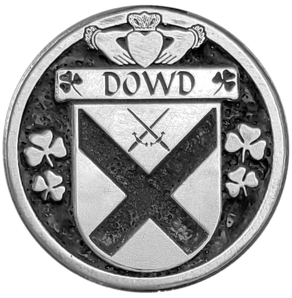 Dowd Irish Coat of Arms Disk Cuff Bracelet - Sterling Silver