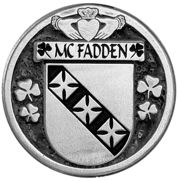 McFadden Irish Coat of Arms Disk Cuff Bracelet - Sterling Silver