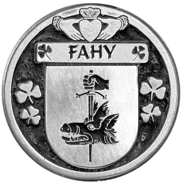 Fahy Irish Coat of Arms Disk Cuff Bracelet - Sterling Silver