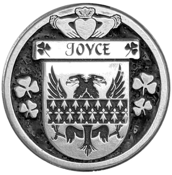 Joyce Irish Coat of Arms Disk Cuff Bracelet - Sterling Silver