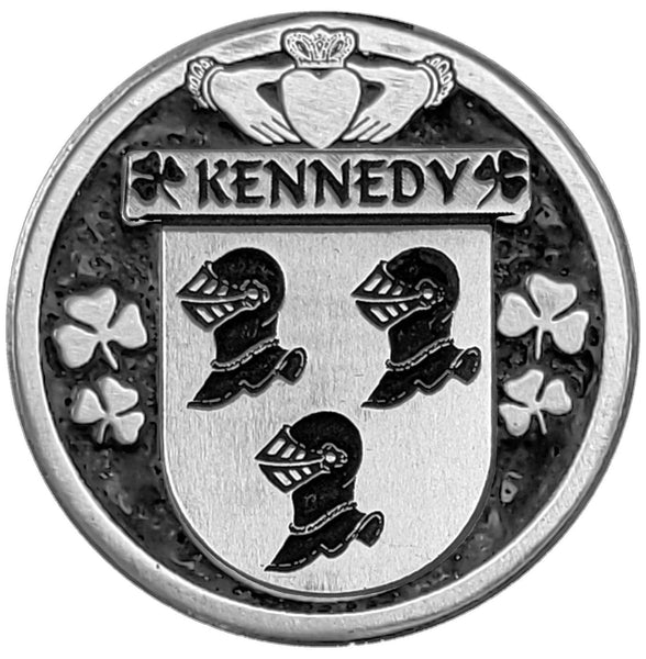 Kennedy Irish Coat of Arms Disk Cuff Bracelet - Sterling Silver