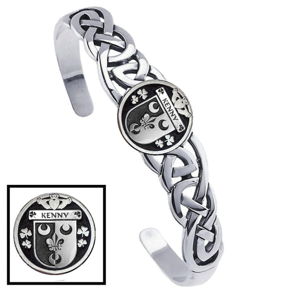 Kenny Irish Coat of Arms Disk Cuff Bracelet - Sterling Silver