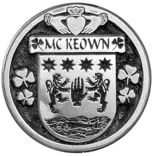 McKeown Irish Coat of Arms Disk Cuff Bracelet - Sterling Silver