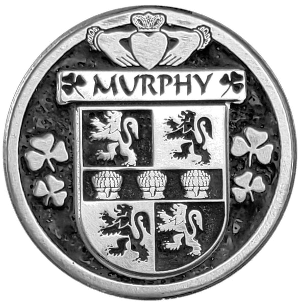 Murphy Irish Coat of Arms Disk Cuff Bracelet - Sterling Silver