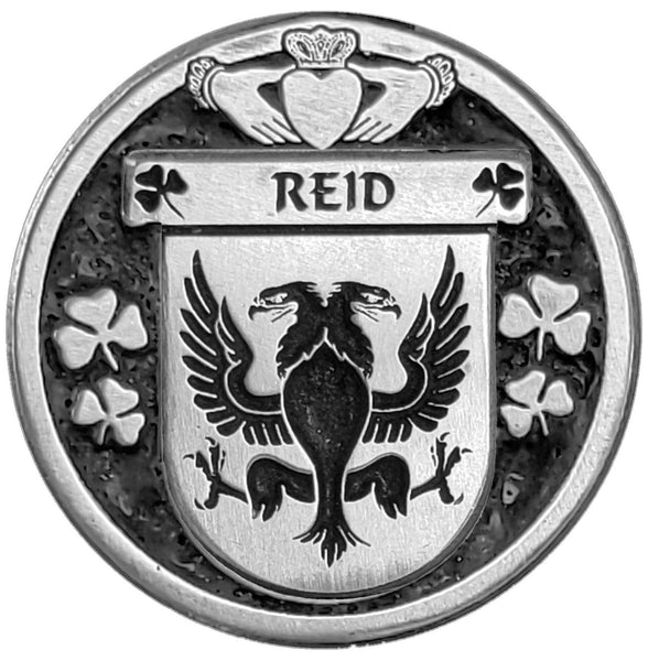 Reid Irish Coat of Arms Disk Cuff Bracelet - Sterling Silver