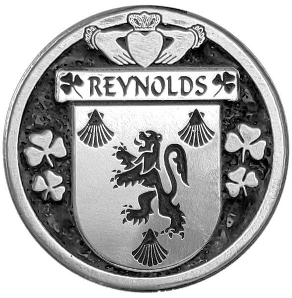 Reynolds Irish Coat of Arms Disk Cuff Bracelet - Sterling Silver