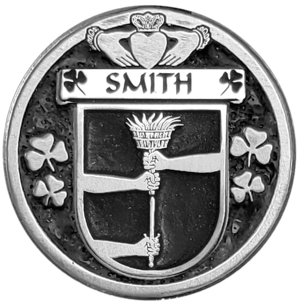 Smith Irish Coat of Arms Disk Cuff Bracelet - Sterling Silver