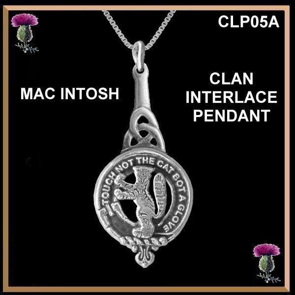 Clan Crest Interlace Drop Pendant  - All Clans