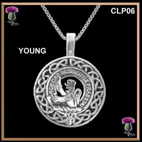 Clan Crest Celtic Disk Pendant, Scottish Family Crest - All Clans