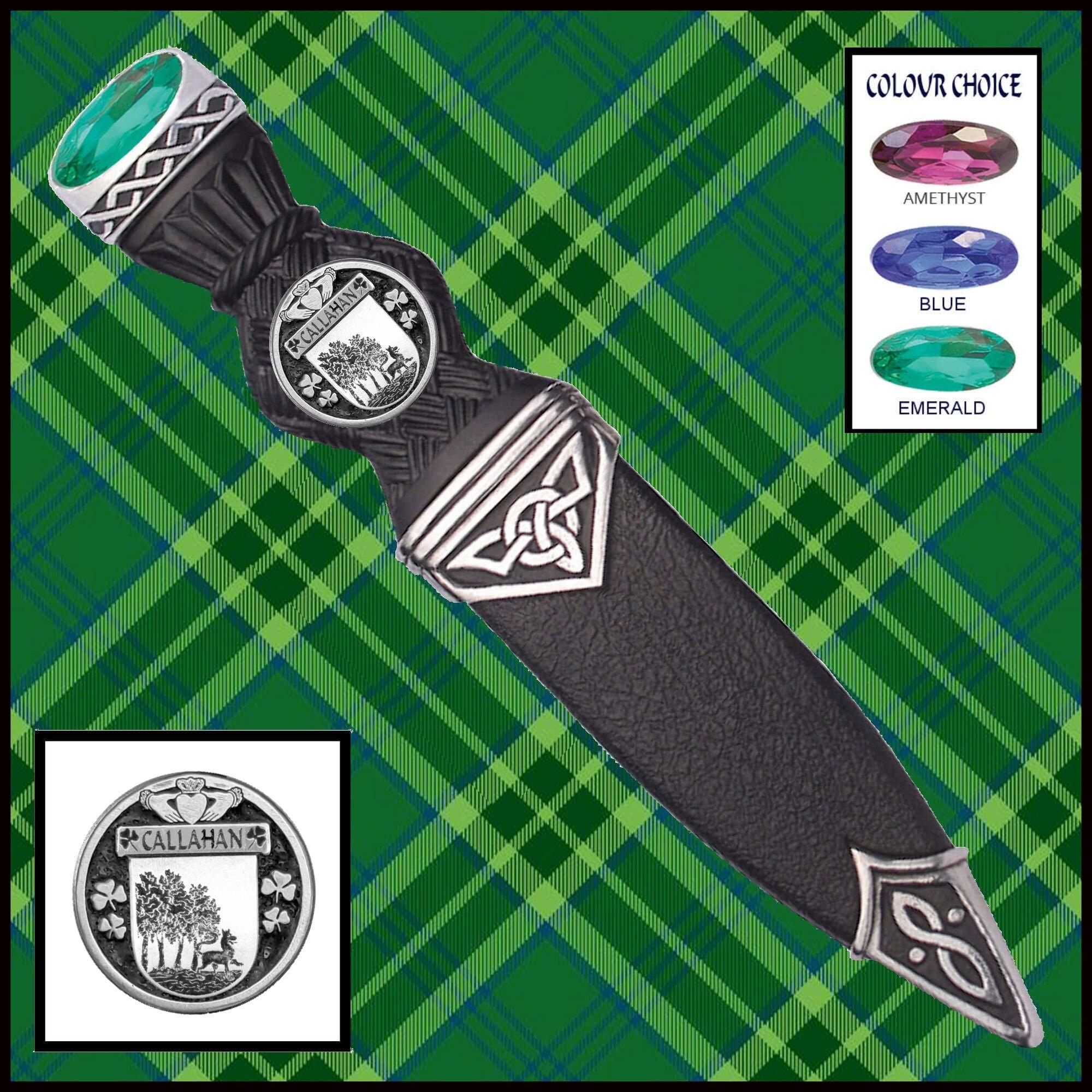 Callahan Interlace Irish Disk Coat of Arms Sgian Dubh, Irish Knife ~ ISDCO