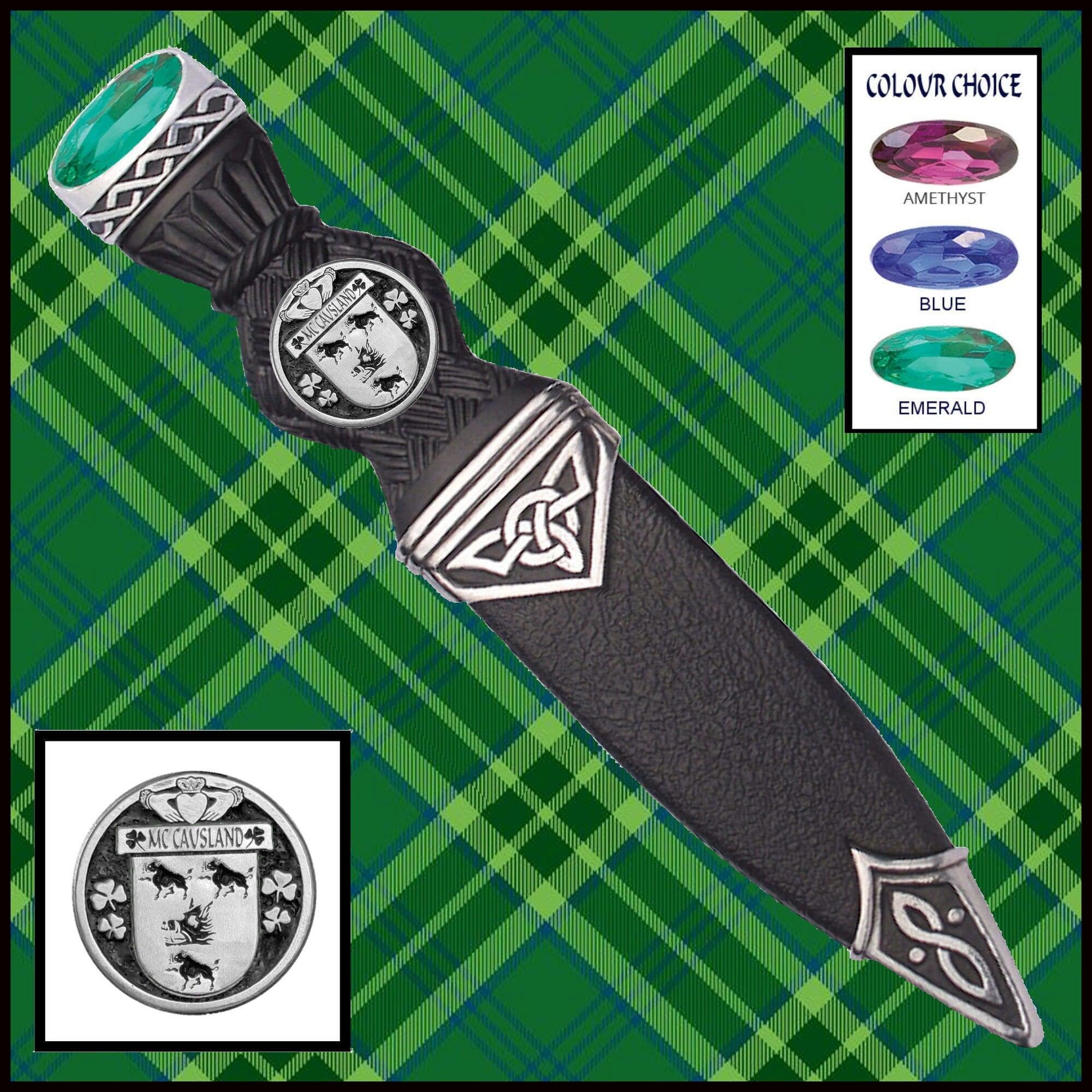 McCausland Interlace Irish Disk Coat of Arms Sgian Dubh, Irish Knife ~ ISDCO