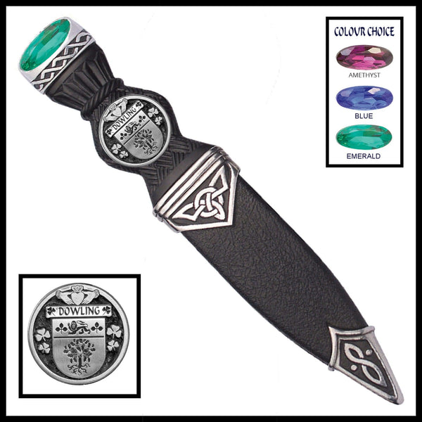 Dowling Interlace Irish Disk Coat of Arms Sgian Dubh, Irish Knife ~ ISDCO