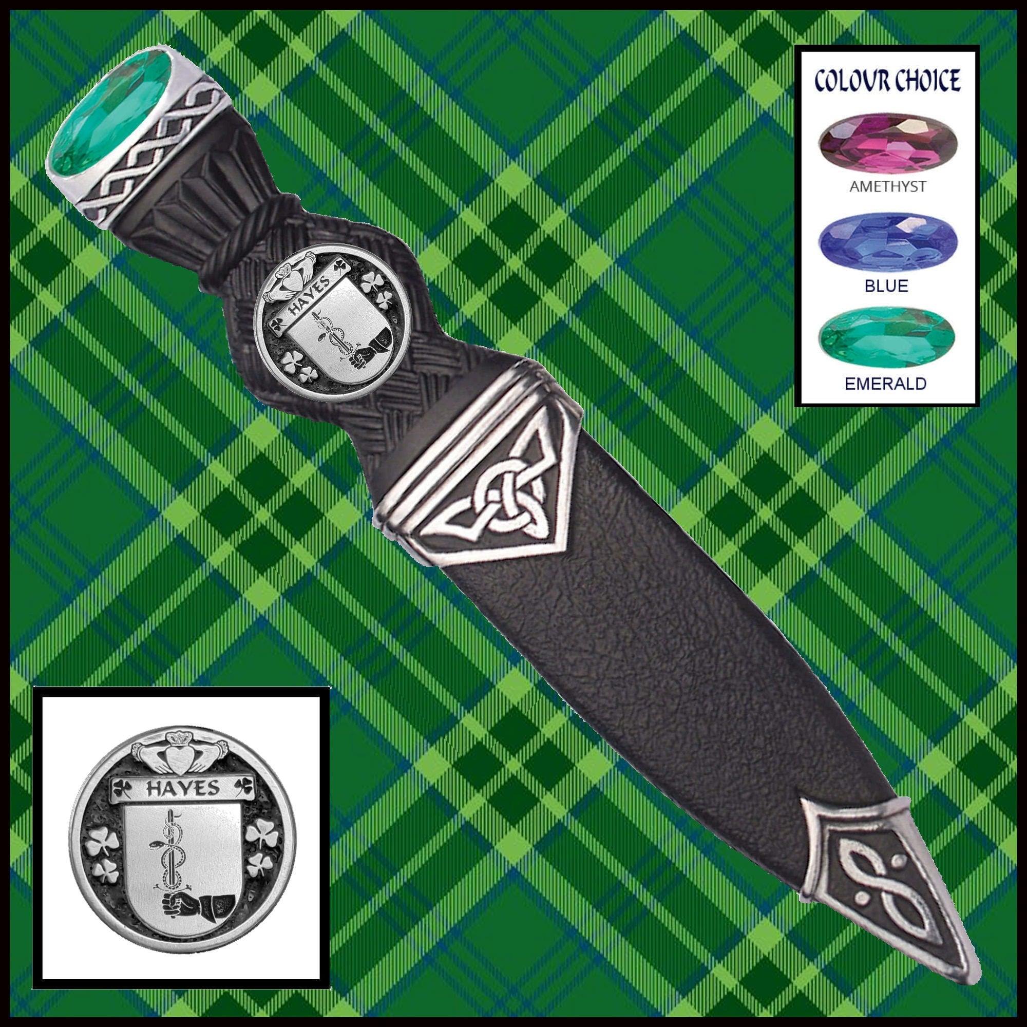 Hayes Interlace Irish Disk Coat of Arms Sgian Dubh, Irish Knife ~ ISDCO