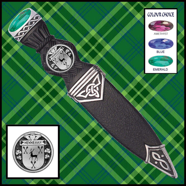Hennessy Interlace Irish Disk Coat of Arms Sgian Dubh, Irish Knife ~ ISDCO
