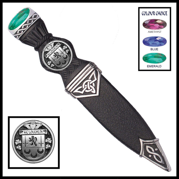 McLoughlin Interlace Irish Disk Coat of Arms Sgian Dubh, Irish Knife ~ ISDCO